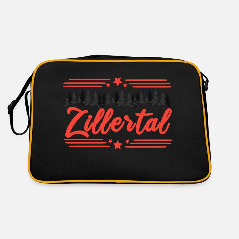 Zillertaler Wald Liebe - Retro Tasche - Schwarz/Gold