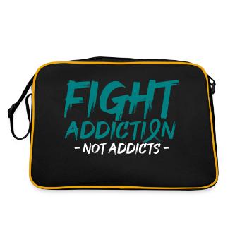 Fight Addiction Not Addicts Substance Abuse - Retro Bag - black/gold - Back