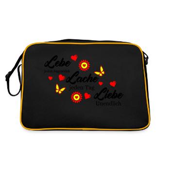 Live Laugh Love 002 - Retro Bag - black/gold - Back