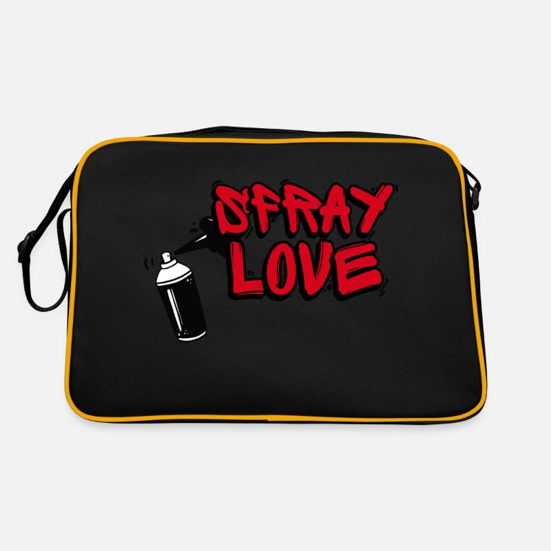 Spray Love - Retro Tasche - Schwarz/Gold