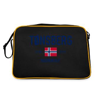Tønsberg - Norway - Coordinates - Flag - Retro Bag - black/gold - Back