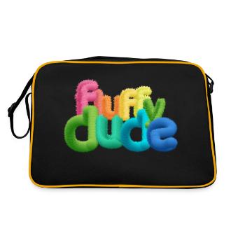Fluffy Dude - Typographie 3D colorée avec peluche C - Sac Retro - noir/or - Dos