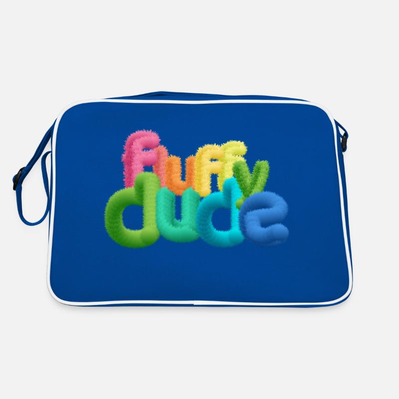Fluffy Dude - Typographie 3D colorée avec peluche C Sac Retro