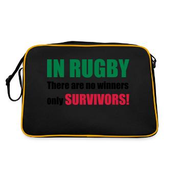 rugby - Retro Tasche - Schwarz/Gold - Hinten