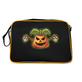 Halloween Evil Scary Pumpkin - Retro Bag - black/gold - Back