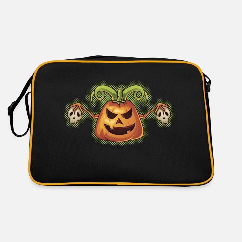 Halloween Evil Scary Pumpkin - Retro Bag - black/gold