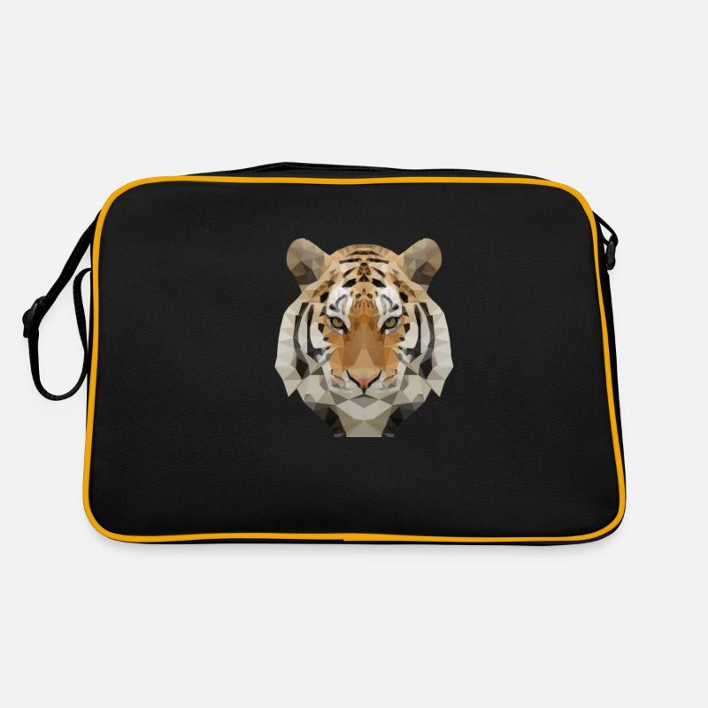 Low Poly Tiger Retro Tasche