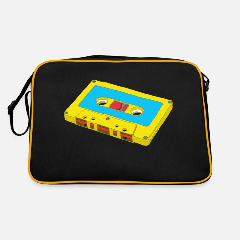 Kompaktkassette - Retro Tasche - Schwarz/Gold