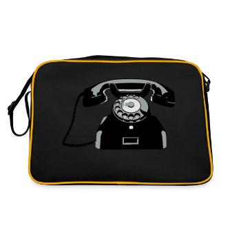 Oldschool Telefon - Retro Tasche - Schwarz/Gold - Hinten
