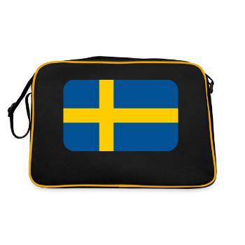 SWEDEN FLAG round corner 400 dpi - Sac Retro - noir/or - Dos