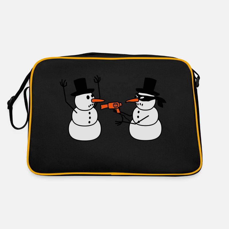 Evil Snowman Raid Robber Sèche-cheveux Funny Robbery Sac Retro