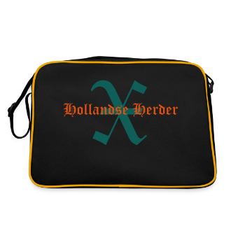 Schriftzug X-Hollandse Herder - Retro Tasche - Schwarz/Gold - Hinten