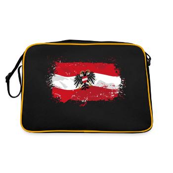 Austria Flag - Retro Tasche - Schwarz/Gold - Hinten