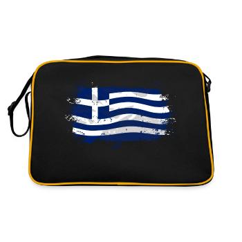 Greece Flag - Retro Tasche - Schwarz/Gold - Hinten