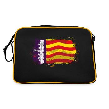 Mallorca Flag - Retro Tasche - Schwarz/Gold - Hinten