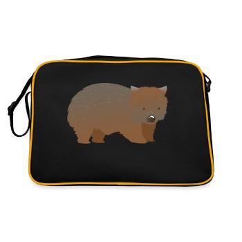 Wombat brun au nez poilu - Sac Retro - noir/or - Dos