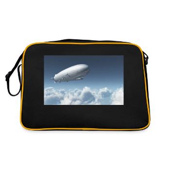 Zeppelin über den Wolken - Retro Tasche - Schwarz/Gold - Hinten