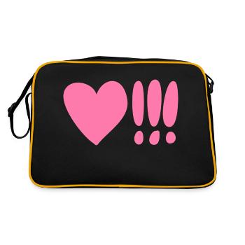 Coeur avec point d’exclamation Pink - Sac Retro - noir/or - Dos