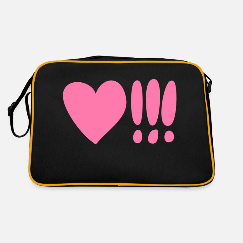 Heart with Exclamation Mark Pink - Retro Bag - black/gold