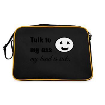 Parle à mes fesses, ma tête est malade - Sac Retro - noir/or - Dos