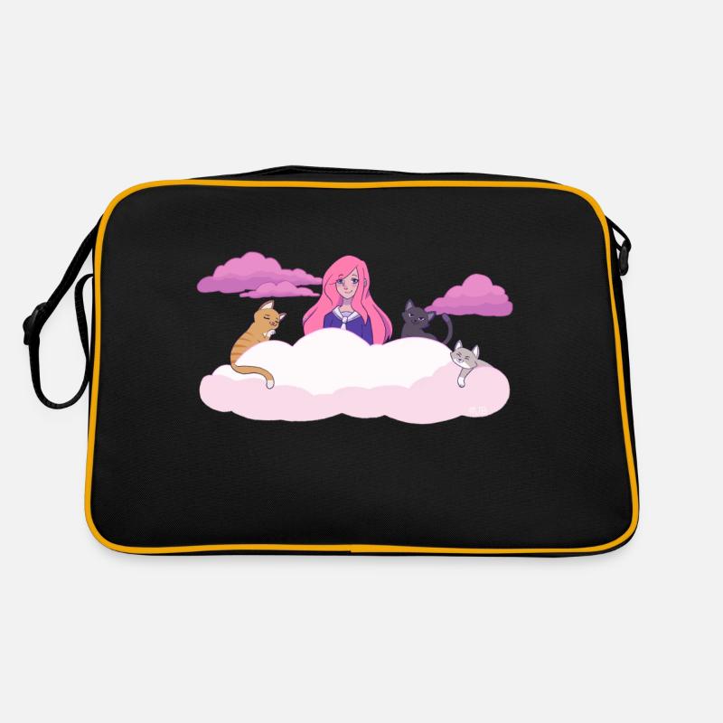 Lizzie in the clouds with cats Retro Bag