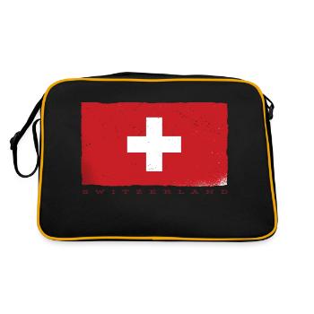 Switzerland Cross Swiss Flag Schwiiz Decoration - Retro Bag - black/gold - Back