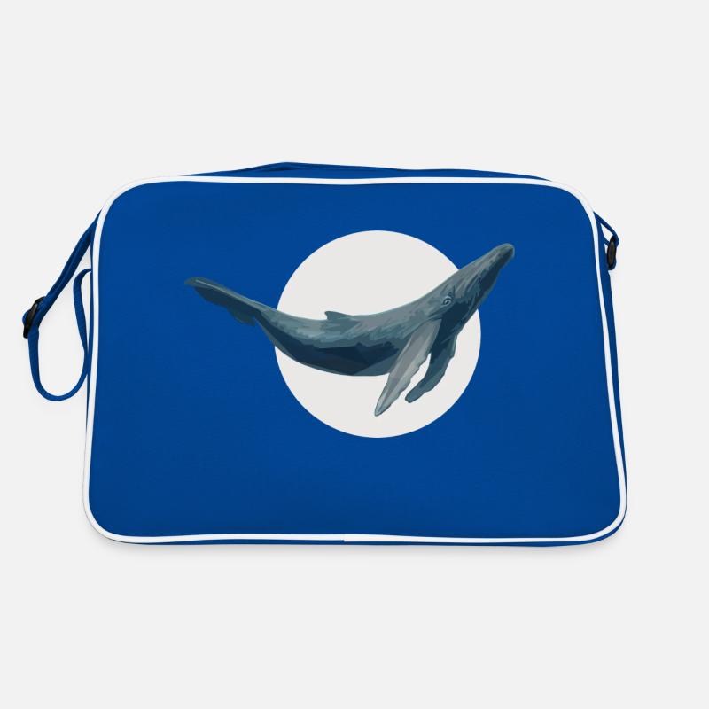 Blauer Wal Retro Tasche