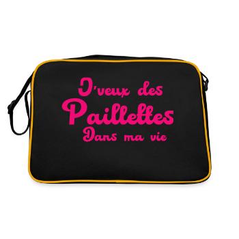 J'veux des paillettes dans ma vie - Sac Retro - noir/or - Dos