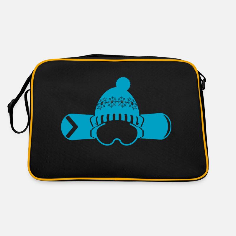 Snowboard Snowboarder - Retro Tasche - Schwarz/Gold