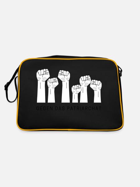 Female Empowerment - Gegen das Patriarchat - Retro Tasche - Schwarz/Gold