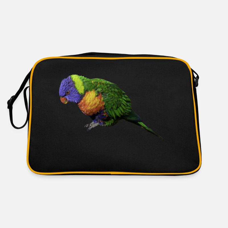 Papagei - Retro Tasche - Schwarz/Gold