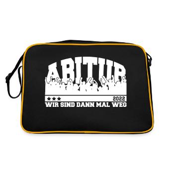 Abitur 2022 Abi Schulabschluss Gymnasium - Retro Tasche - Schwarz/Gold - Hinten