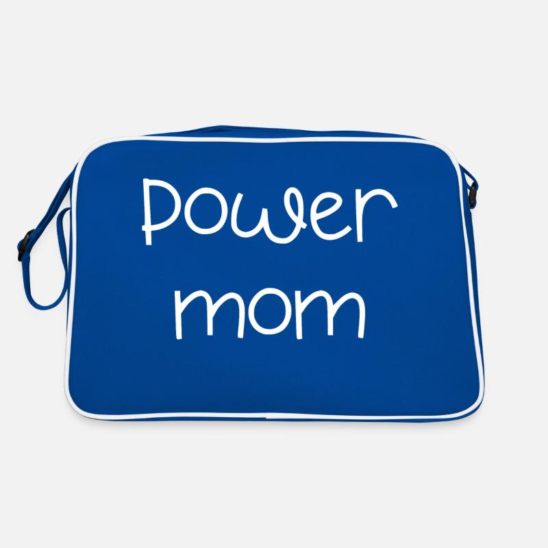 power mom Mama Mutter Kinder Eltern Schrift Retro Tasche