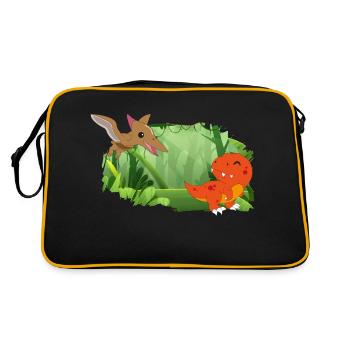 Dinosaures dans la forêt - Sac Retro - noir/or - Dos