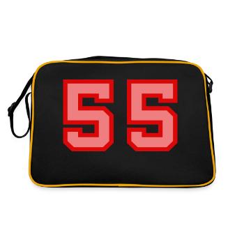 Coole Retro Retrostyle Jersey Nummer Rückennummer - Retro Tasche - Schwarz/Gold - Hinten