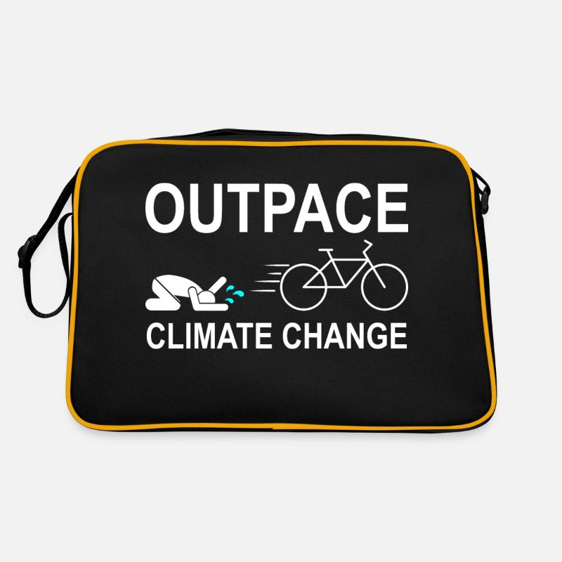 Outpace Climate Change - Fahrrad Klimaschutz Retro Tasche