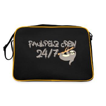 Faulpelz Crew 24/7 - Retro Tasche - Schwarz/Gold - Hinten