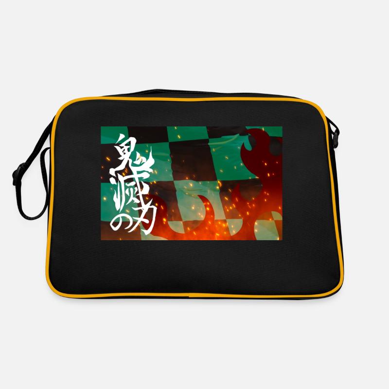 Kamado Tanjiro - Dämonentöter - Retro Tasche - Schwarz/Gold