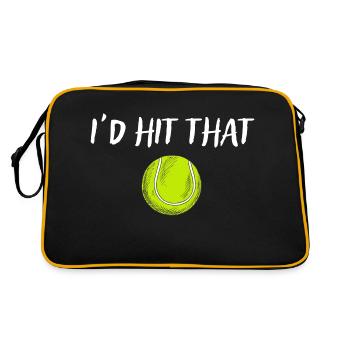 Funny Tennis Apparel Funny Sayings Id hit that - Retro Tasche - Schwarz/Gold - Hinten