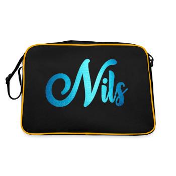Nils - Retro Tasche - Schwarz/Gold - Hinten