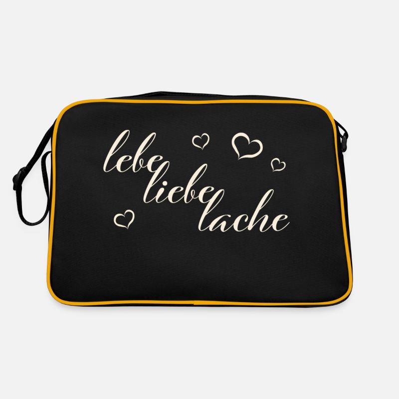 lebe liebe lache Retro Tasche
