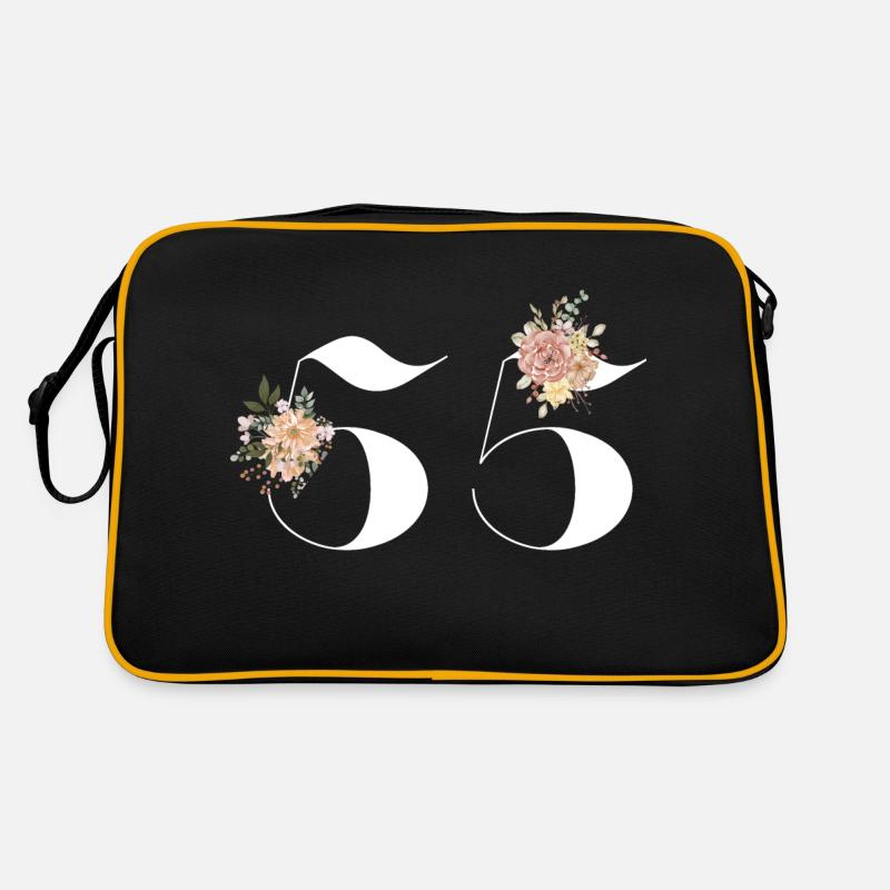 55e anniversaire fleuris (Cadeau de 55 ans) Sac Retro