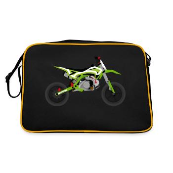 super Moto Vert Blanc - Sac Retro - noir/or - Dos
