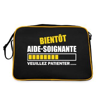 Bientôt aide-soignante / future aide-soignante - Sac Retro - noir/or - Dos