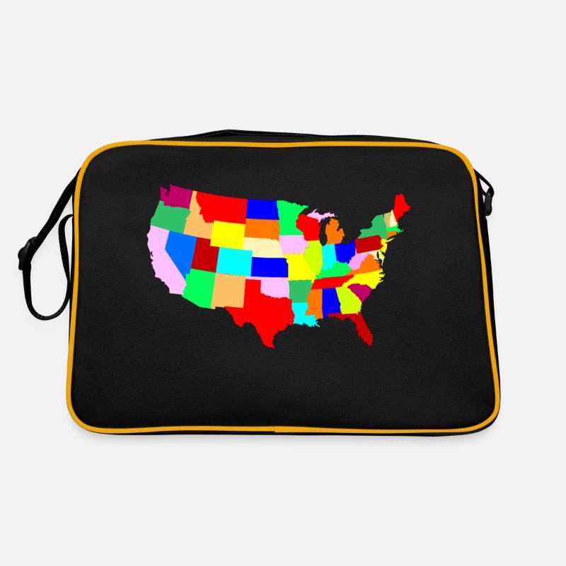 USA Patchwork Map Retro Bag
