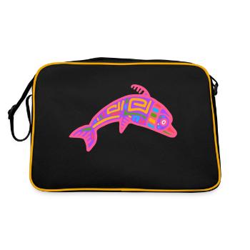 Culture inca, symbole du dauphin - Sac Retro - noir/or - Dos