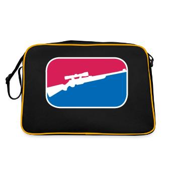 Jäger Gewehr Büchse Jagd cooles lustiges Geschenk - Retro Tasche - Schwarz/Gold - Hinten