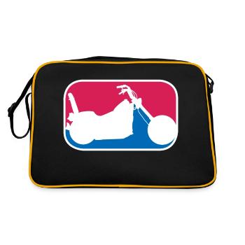 Chopper american Motorrad Highway Biker Geschenk - Retro Tasche - Schwarz/Gold - Hinten