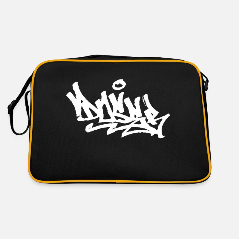 "DOSER" Graffiti Handstyle - Retro Tasche - Schwarz/Gold