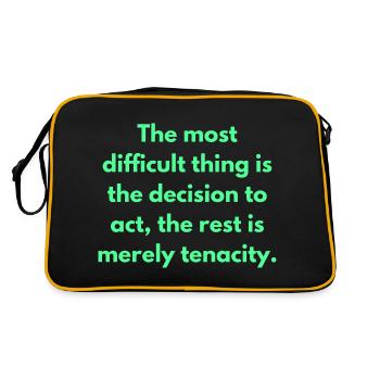 The Most Difficult Thing is Decision To Act The - Retro Bag - black/gold - Back